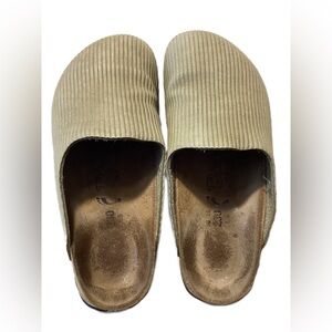 Birkenstock Birkis Unisex Tan Corduroy Amsterdam Clogs Mules Shoes EU 36/35 US 5